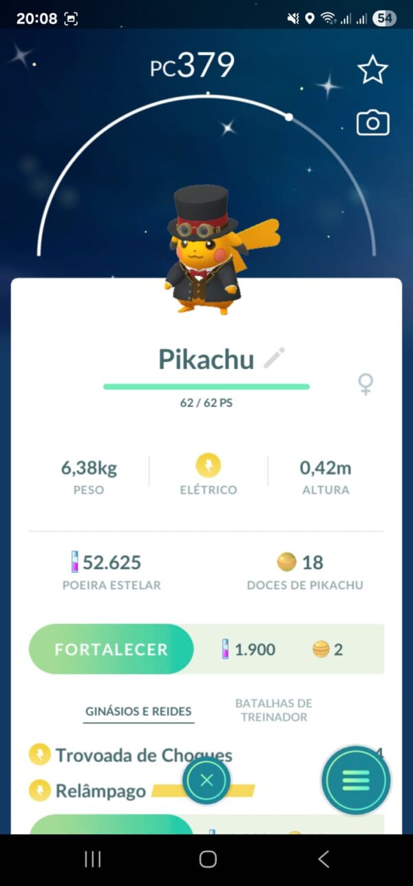 Pikachu Shiny Roupa Especial Vermelho Femea