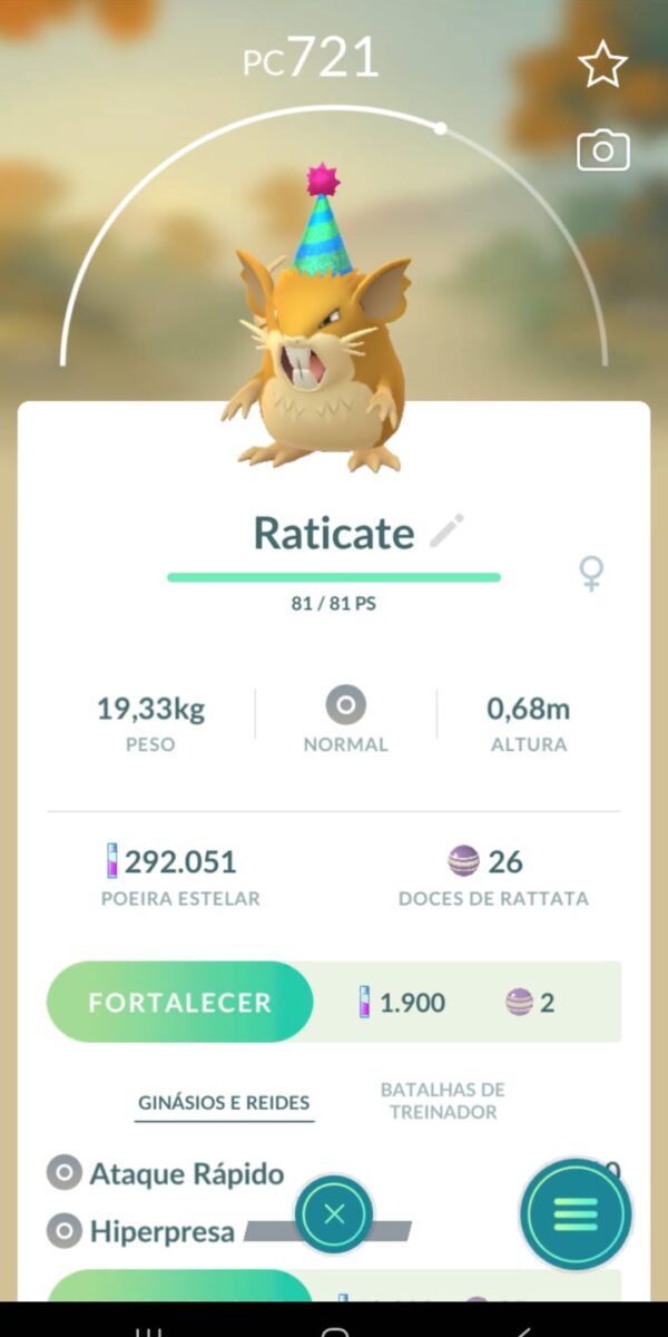 Raticate Roupa Especial