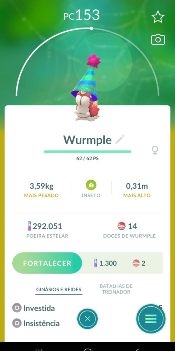 Wurmple Roupa Especial