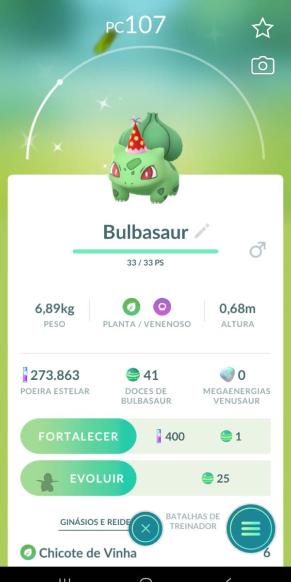 Bulbasaur Shiny Aniversário